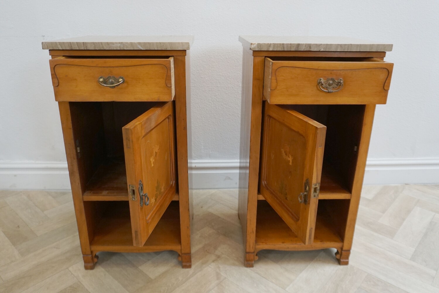 Art Nouveau bedside tablesSOLD