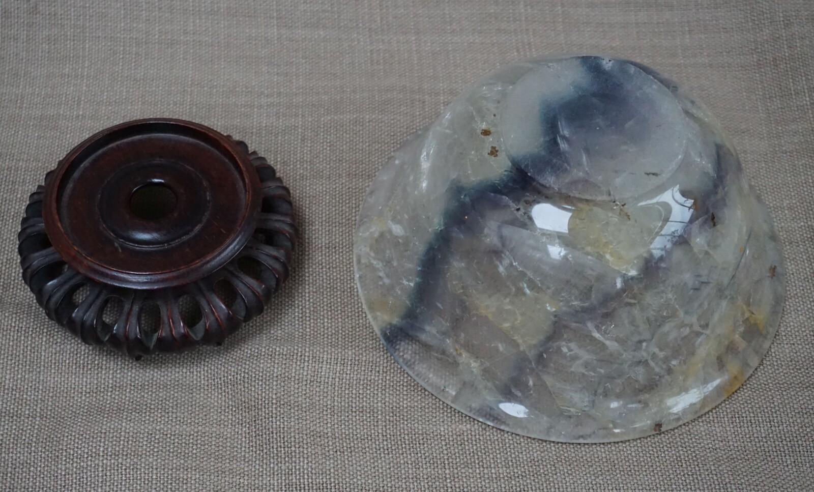 Carved Rainbow Fluorite bowlSOLD