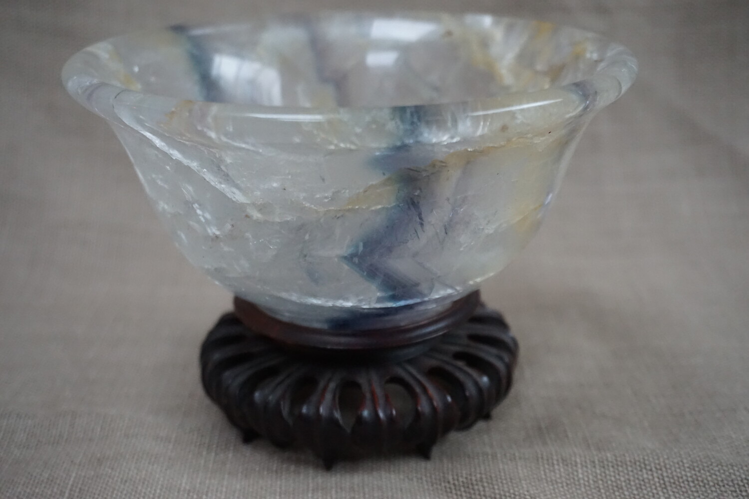 Carved Rainbow Fluorite bowlSOLD