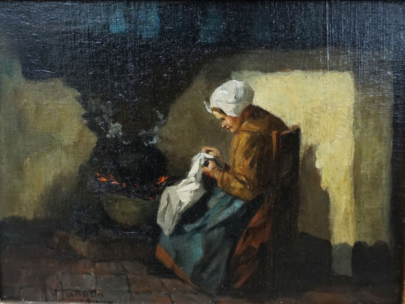 H van Langen (1874-1964) Interior paintingSOLD