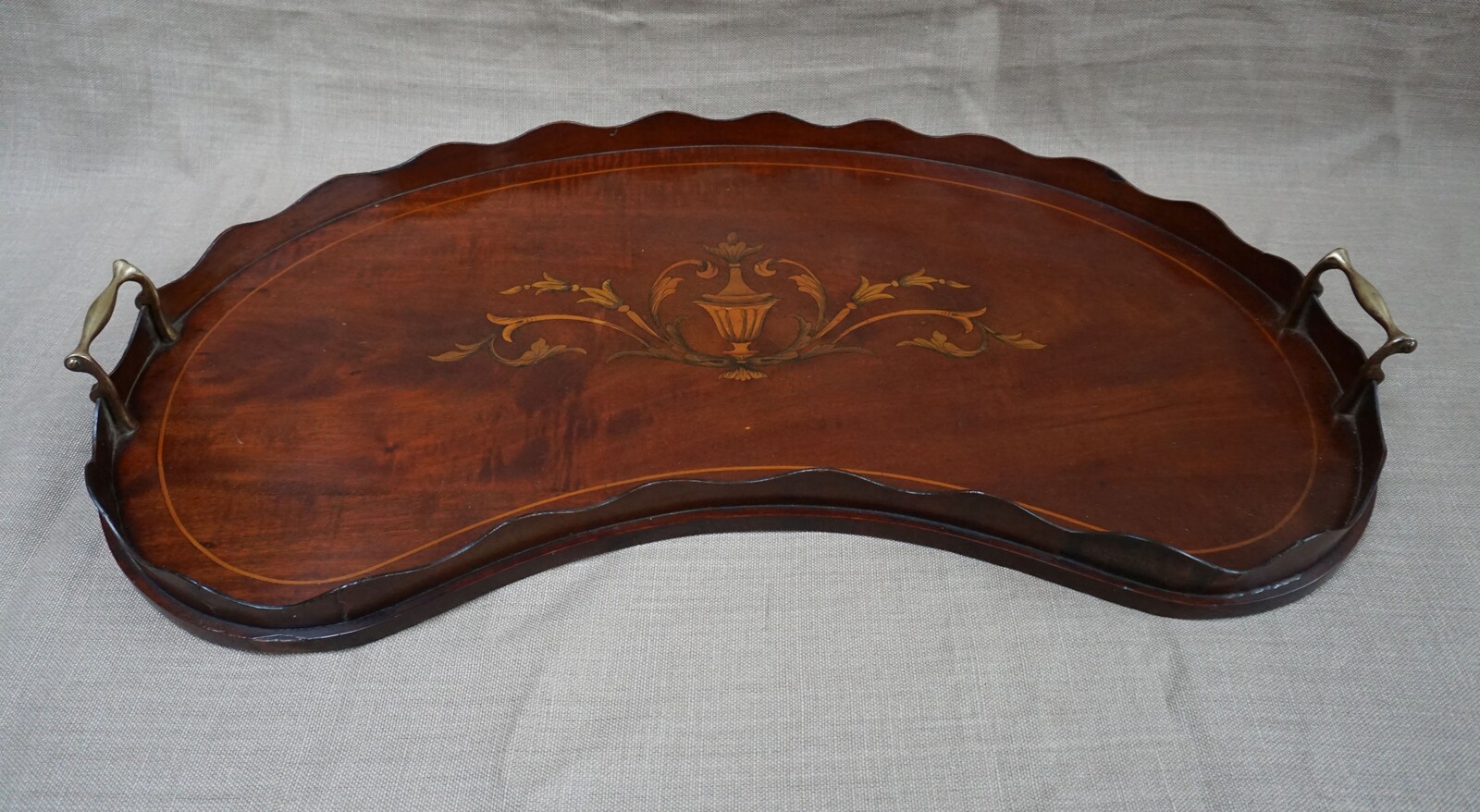 Inlaid mahogany serving traySOLD