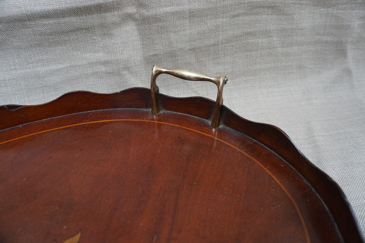 Inlaid mahogany serving traySOLD