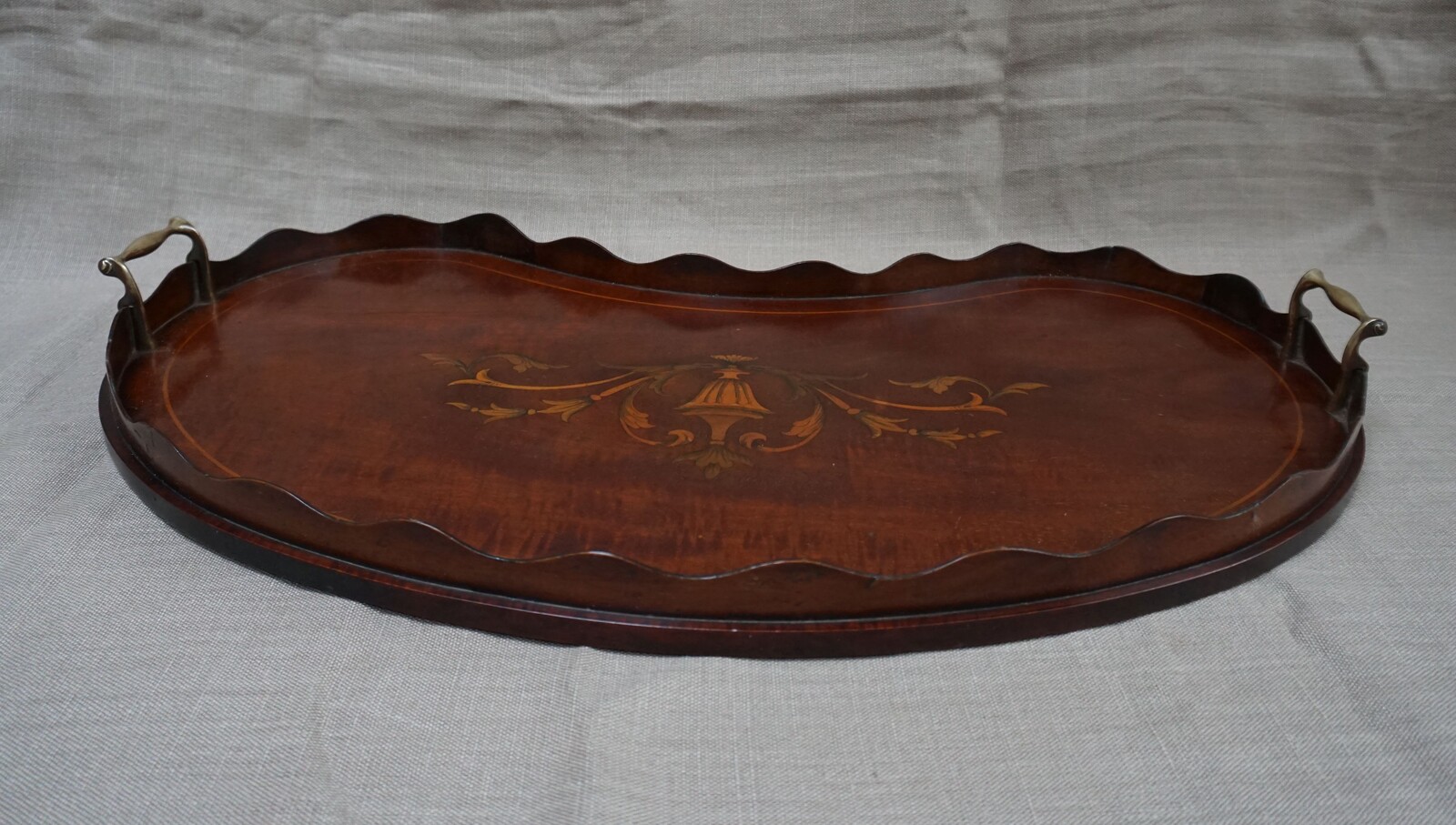 Inlaid mahogany serving traySOLD