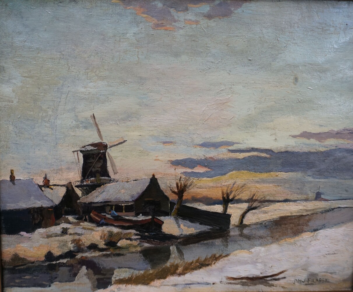 Snowy Dutch landscape