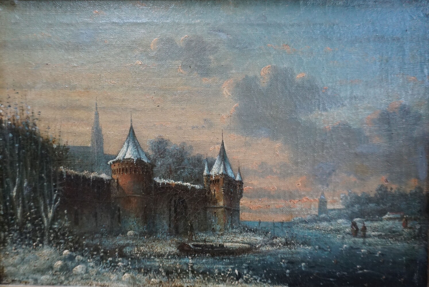 Winter scene with castle